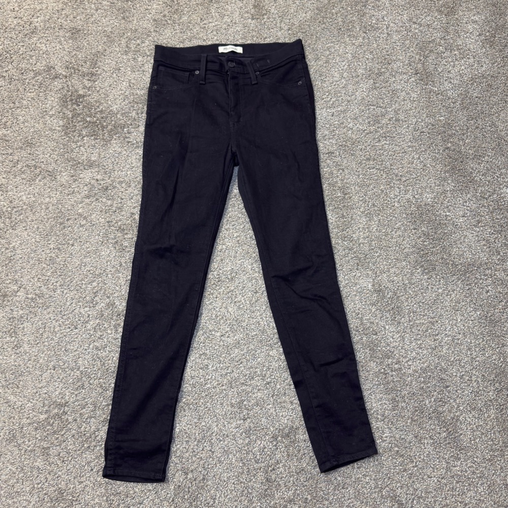Madewell 10 High-Rise Skinny Jeans Black Denim Size 28 G8331
